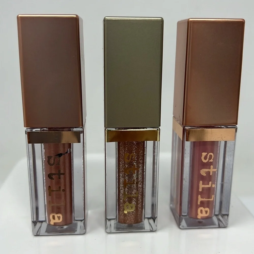 Set of 3 Stila Shimmer & Glow Liquid Eye Shadows Jezebel, Bronzed Bell